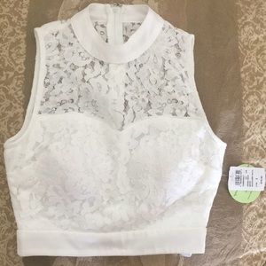 White Lace Windsor Crop top